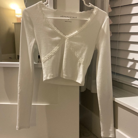aeropostale cropped long sleeve top - Picture 2 of 6